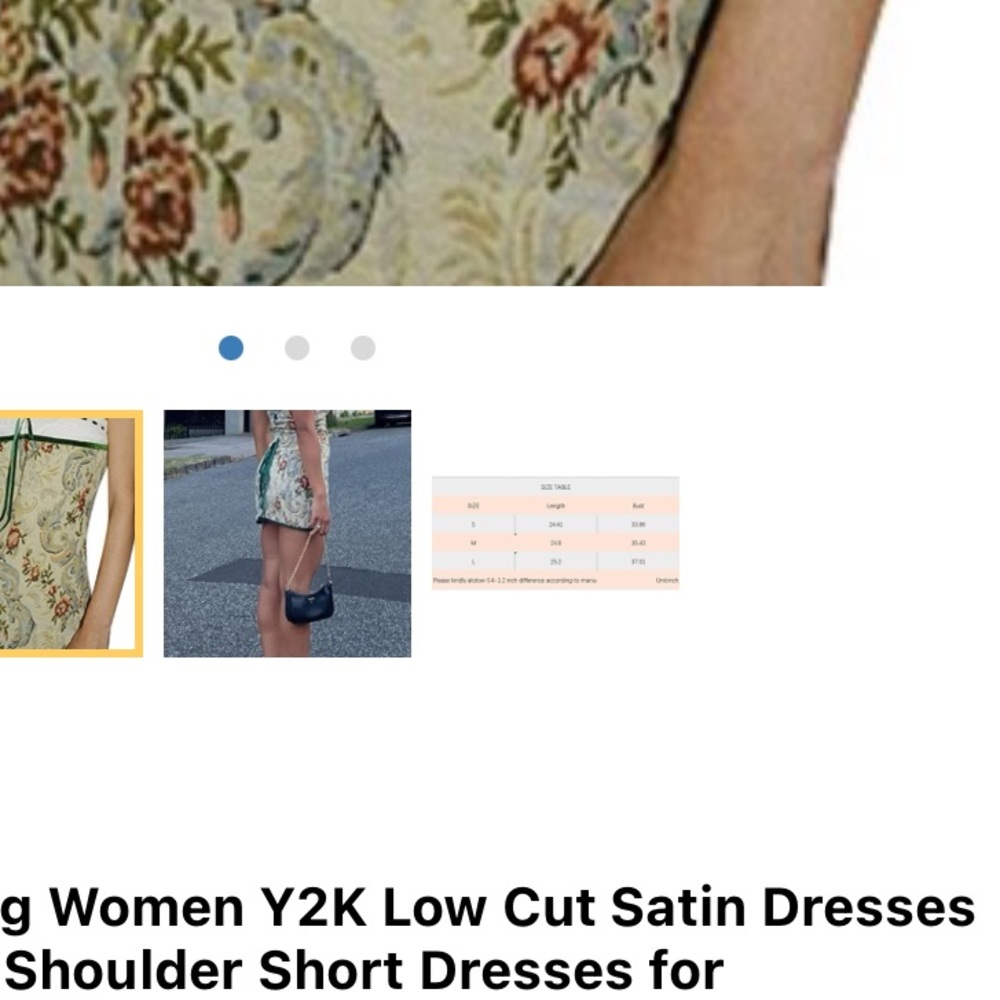 Small Y2K floral low cut satin tube dress - Picture 3 of 14